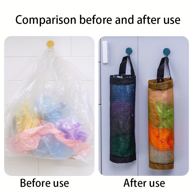 Oshxona Tarmoq Oziq-ovqat Sumkalari Uchun Devorga O'rnatiladigan Saqlash Dispenseri - 2 Qismli To'plam, Axlat va Plastik Sumkalar Uchun Havo O'tkazuvchi Tashkiliy Qism, Oziq-ovqat Sumkasi Ushtiruvchi