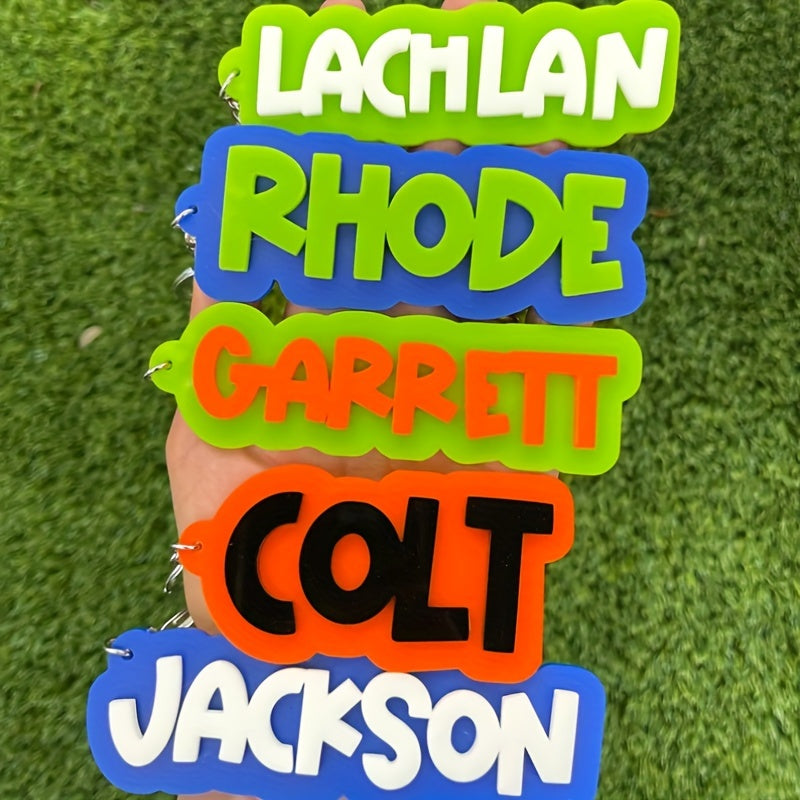 Personalized Alphabet Acrylic Keychain for Kids Backpack Gift