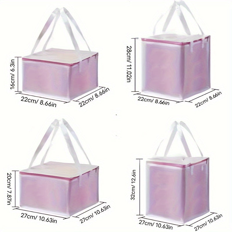 Reusable Insulated Food Delivery Tote Square Metal Foil Food Carrier for Outdoor Dining and Takeout