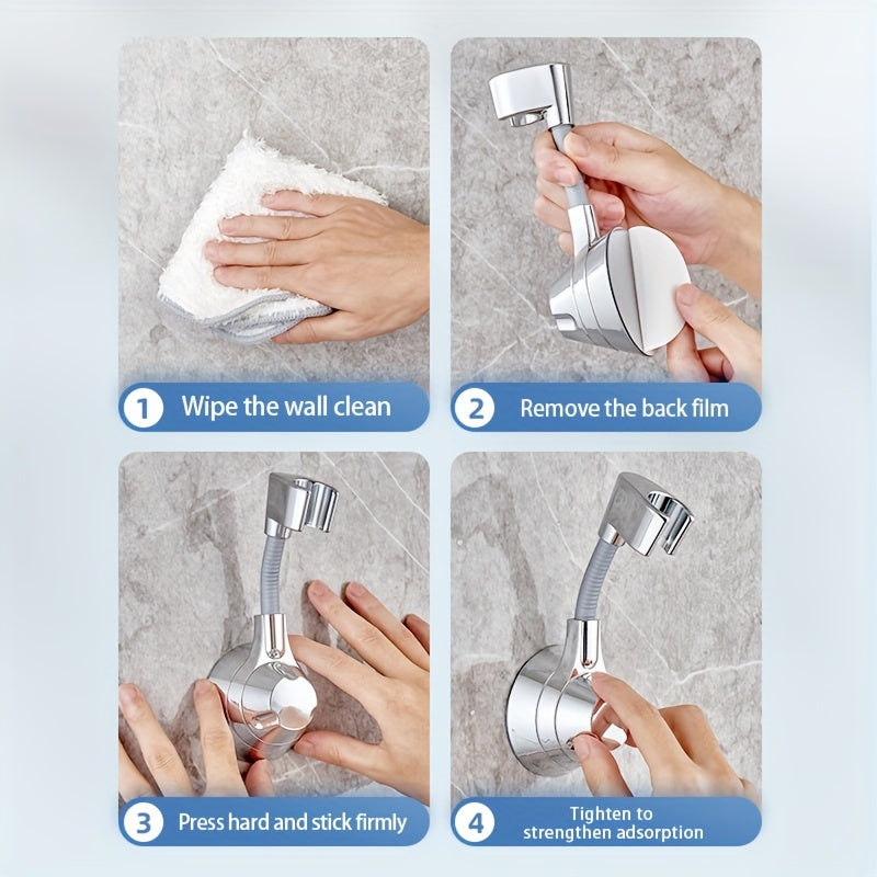 Moslashuvchan devorga o'rnatiladigan dush boshligi tutgichi, teshiksiz dizayn, hammom aksessuari