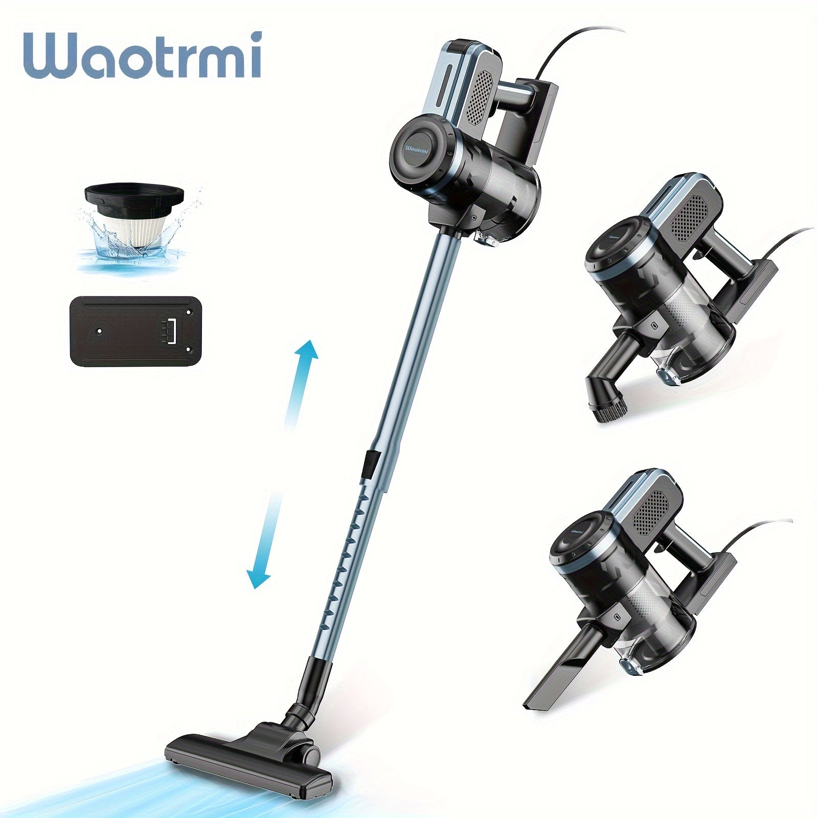 Lightweight EU Plug Vacuum Cleaner with Powerful Suction 18000Pa 1.2L Corded