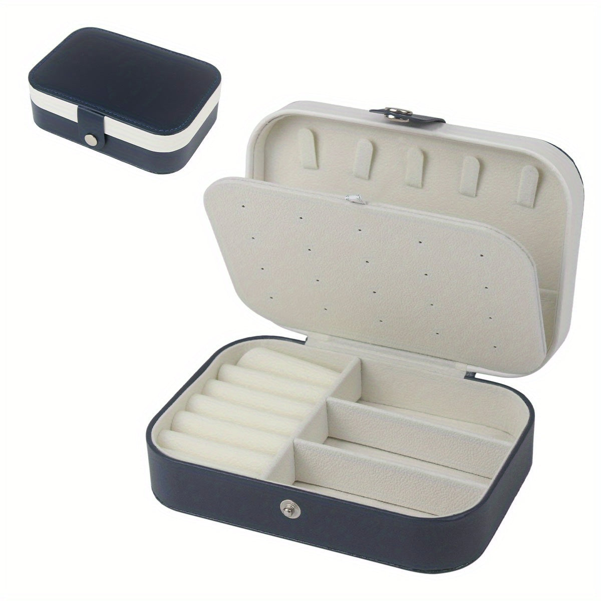 Компактная коробка для хранения украшений для колец, ожерелий и гвоздиков, органайзер для путешествий