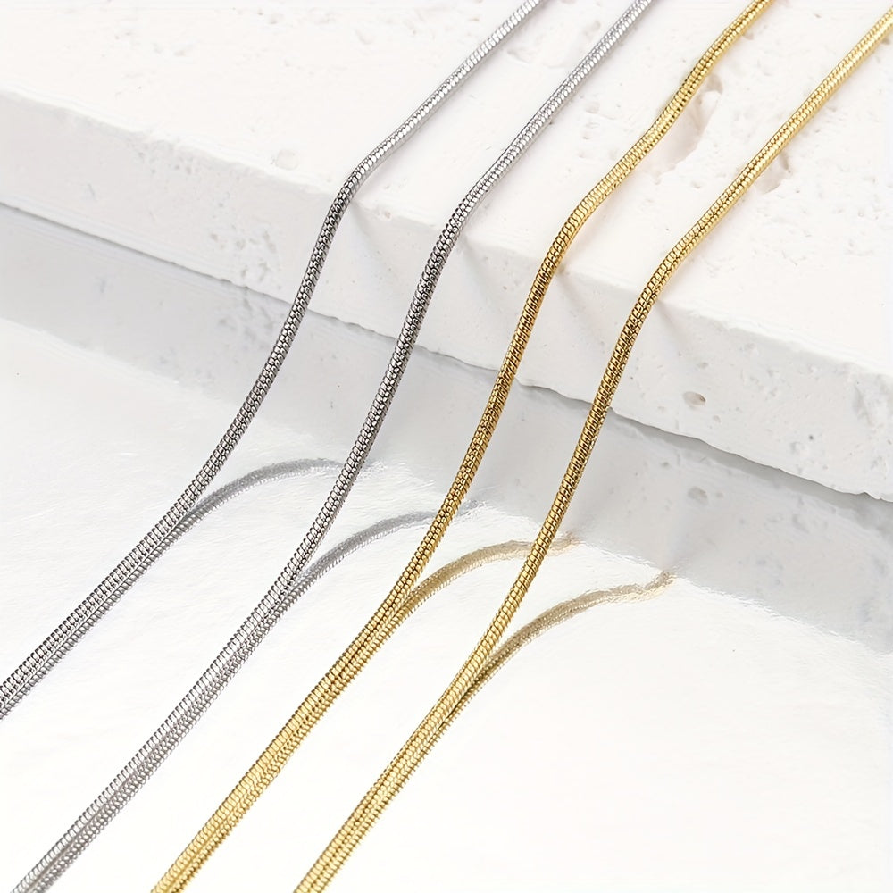 Stainless Steel Snake Chain Necklaces for Men and Women, 5 Pieces