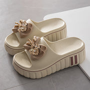 Women Floral Embellished Slide Sandals EVA Non-Slip Durable Beach Shoes
