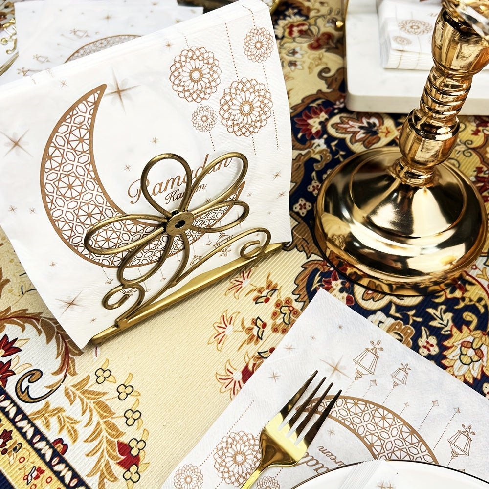 Pack of 20 Disposable Ramadan Table Mats Lanterns Moons 13x33 cm