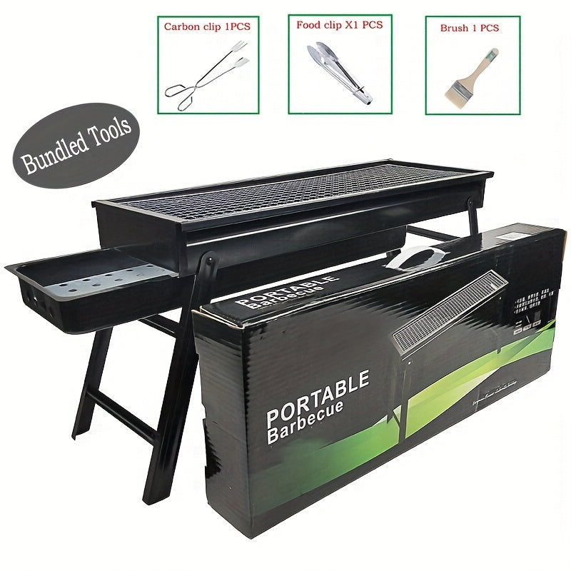 Foldable Stainless Steel Portable BBQ Grill for Camping and Outdoor Picnics