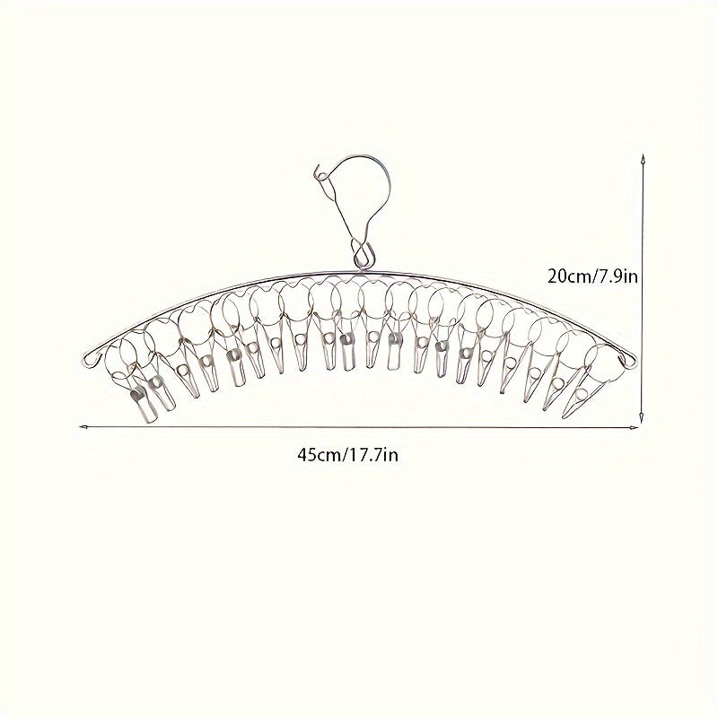 Metal Folding Drying Rack with Clips for Laundry Socks Underwear and Hats Space Saving Rustproof Organizer