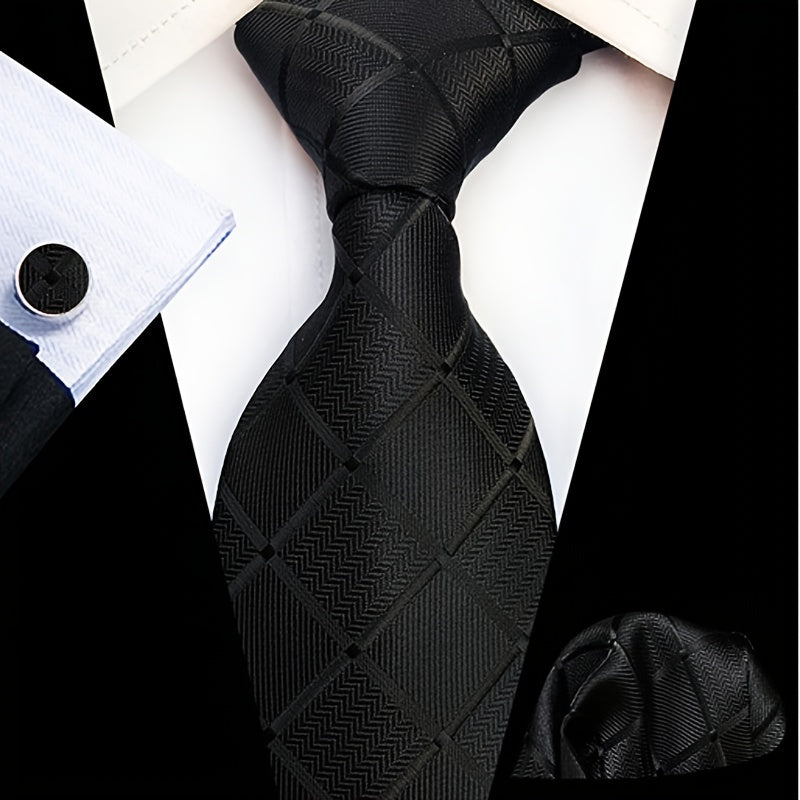 Men's Formal Plaid Tie Set with Gift Box