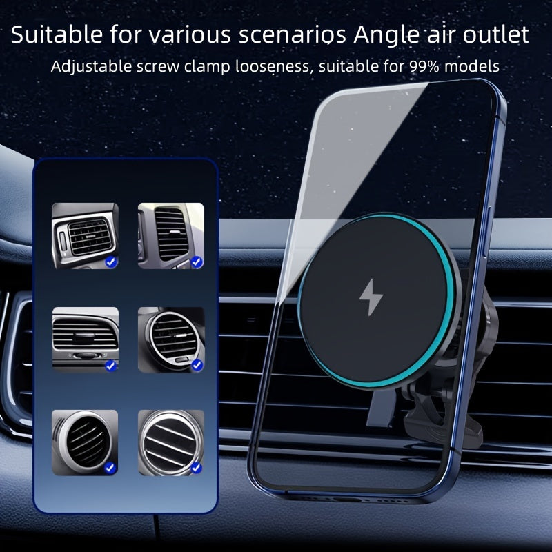 Magnetic Car Mount Charger Wireless USB-C Fast Charging for Phones