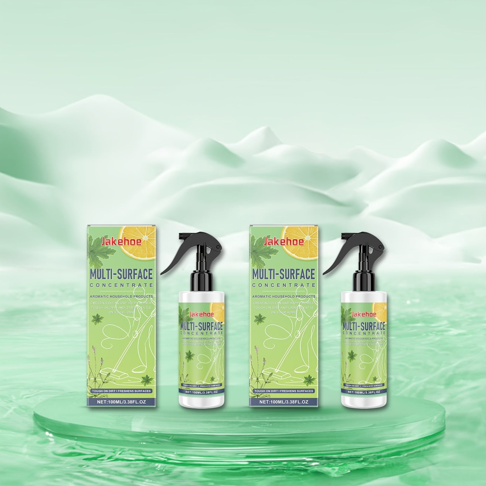 Двухкомплект многофункциональных средств для удаления водяных пятен на различных поверхностях, 100 мл бутылки для столешниц и ванных комнат