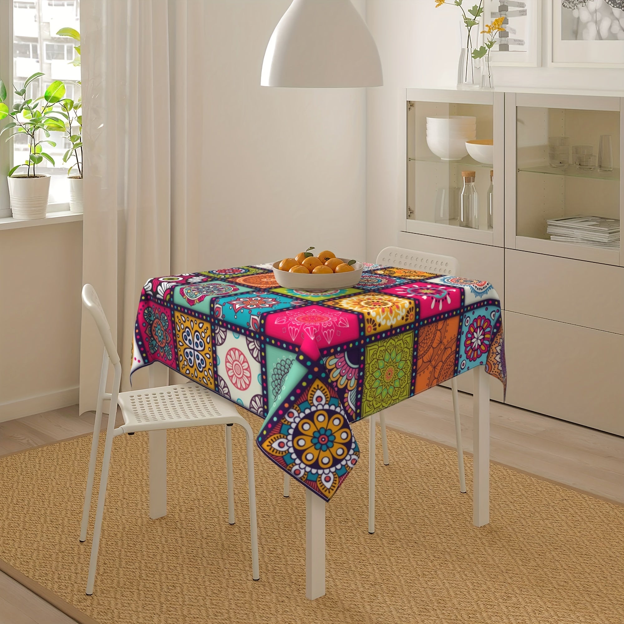 Bohemian Polyester Mandala Tablecloth for Festivals and Home Decor