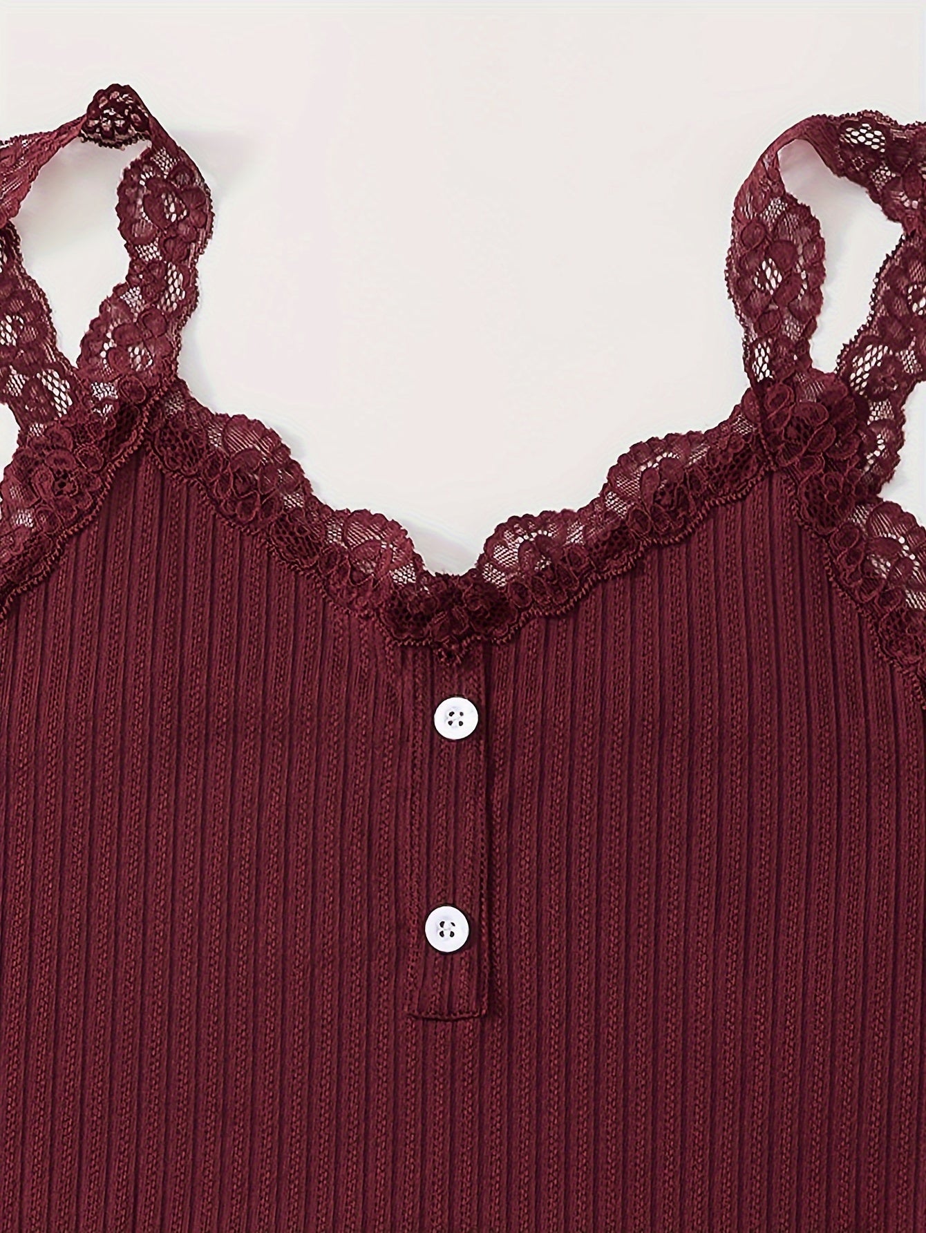 Women's Casual Ribbed Lace Trim Slip Dress with Backless Round Neck for Loungewear