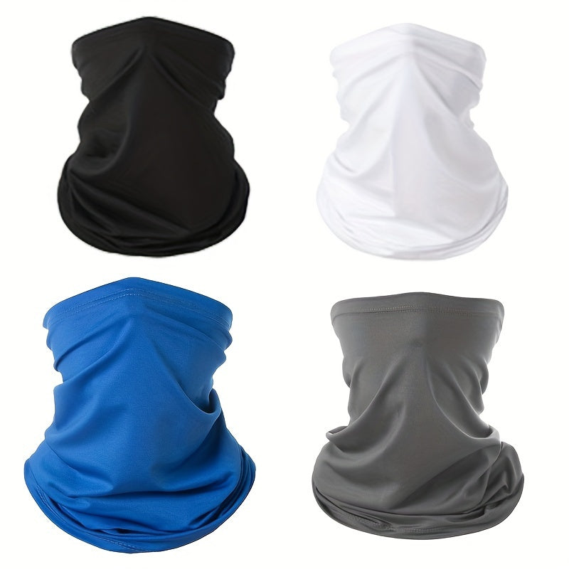 Set of 4 Unisex Face Cover Neck Gaiter Masks Dust and Sun Protection for Running and Fishing