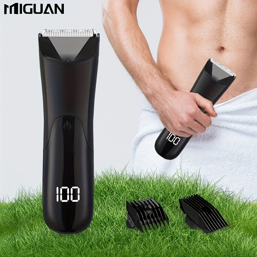 Men's Electric Body Trimmer and Shaver USB Rechargeable Ceramic Blade Full-Body Grooming