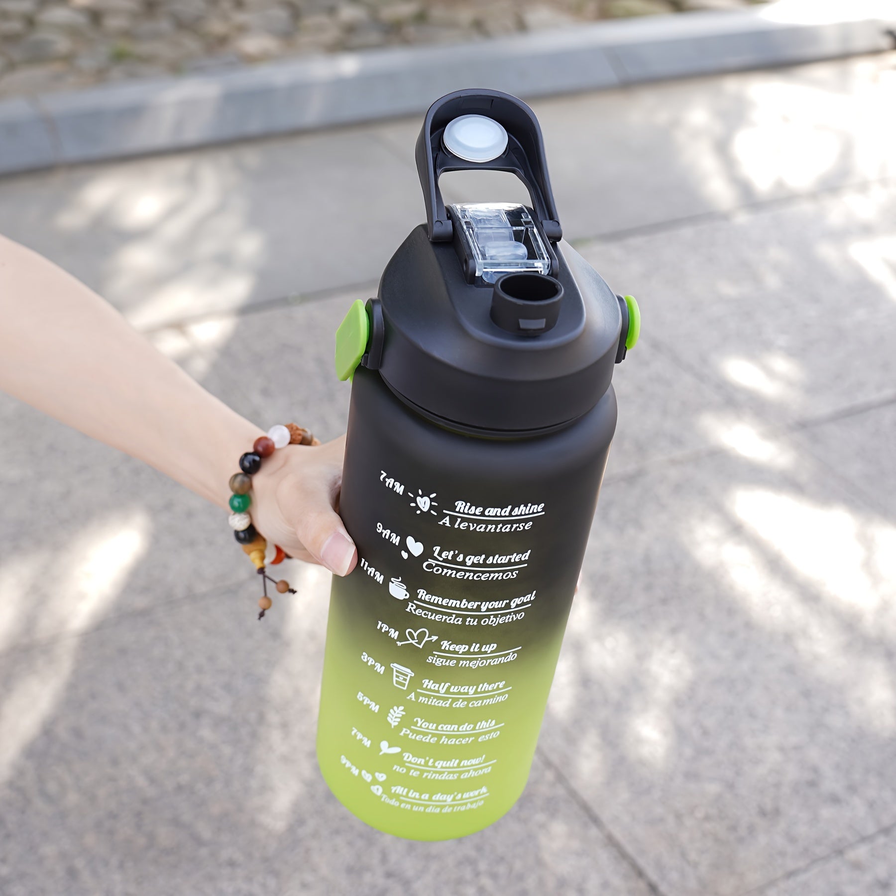Large Capacity BPA-Free Water Bottle Leak-Proof with Carrying Handle for Travel and Outdoors