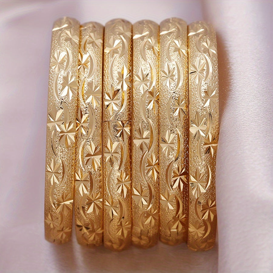 Набор из 6 винтажных браслетов - стильные медные браслеты для женщин, отлично подходят для свадеб и вечеринок, идеальный подарок на День святого Валентина.