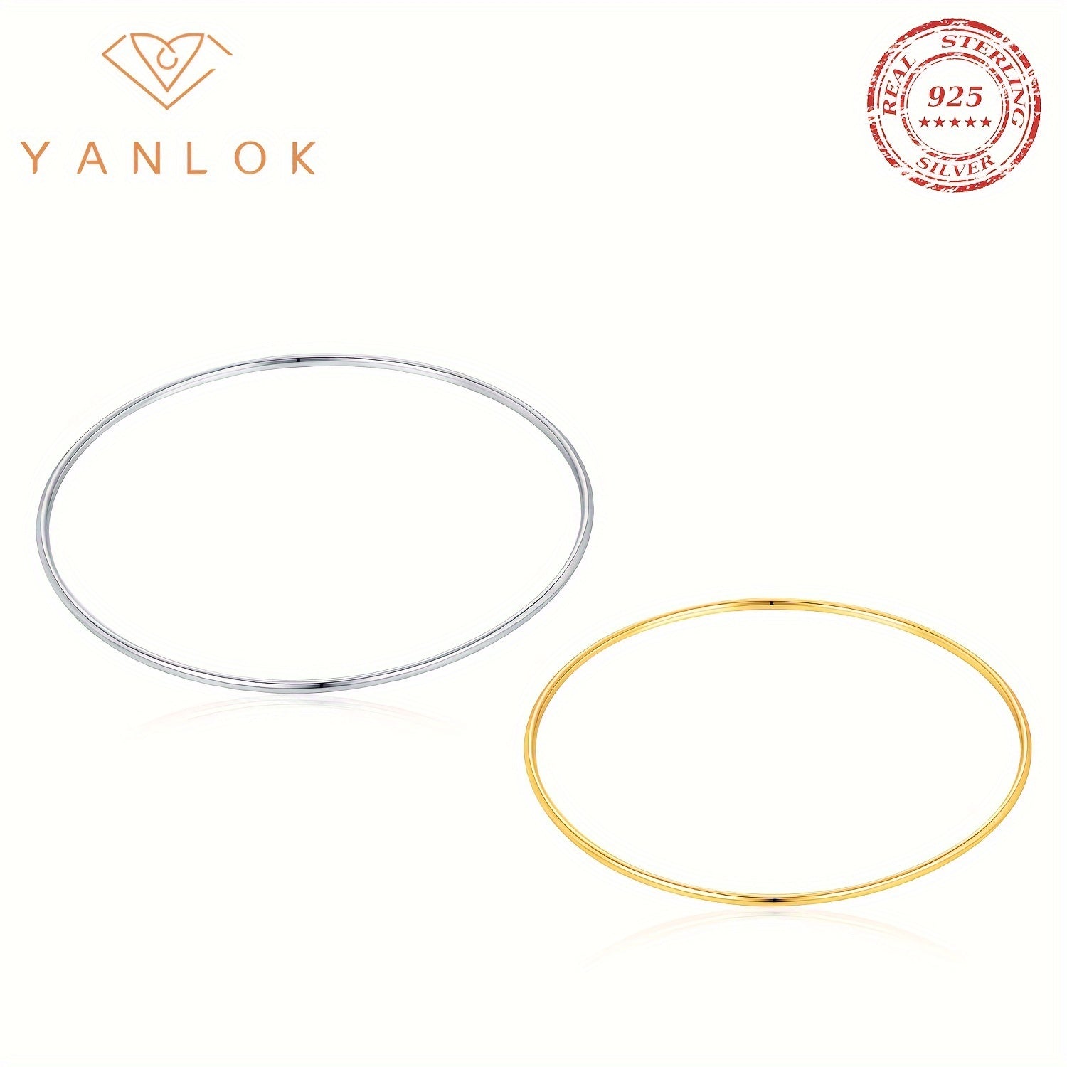 Sterling Silver Bangle Bracelet Minimalist Stackable Jewelry for Women