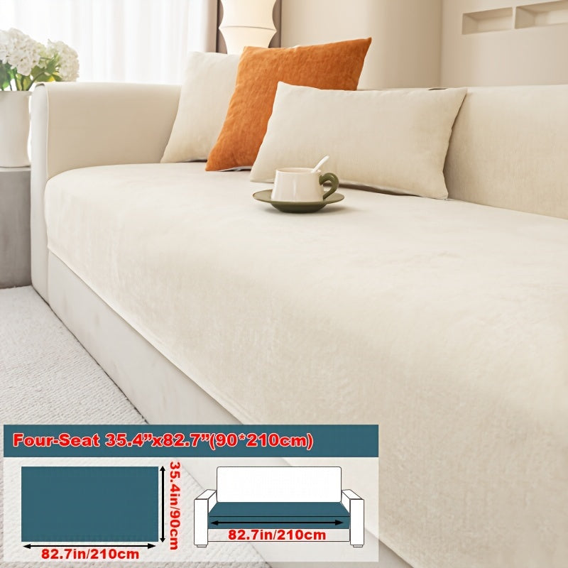 Chenille Sofa Cover for Armchairs and 4-Seater Sofas Pet-Friendly Non-Slip Machine Washable