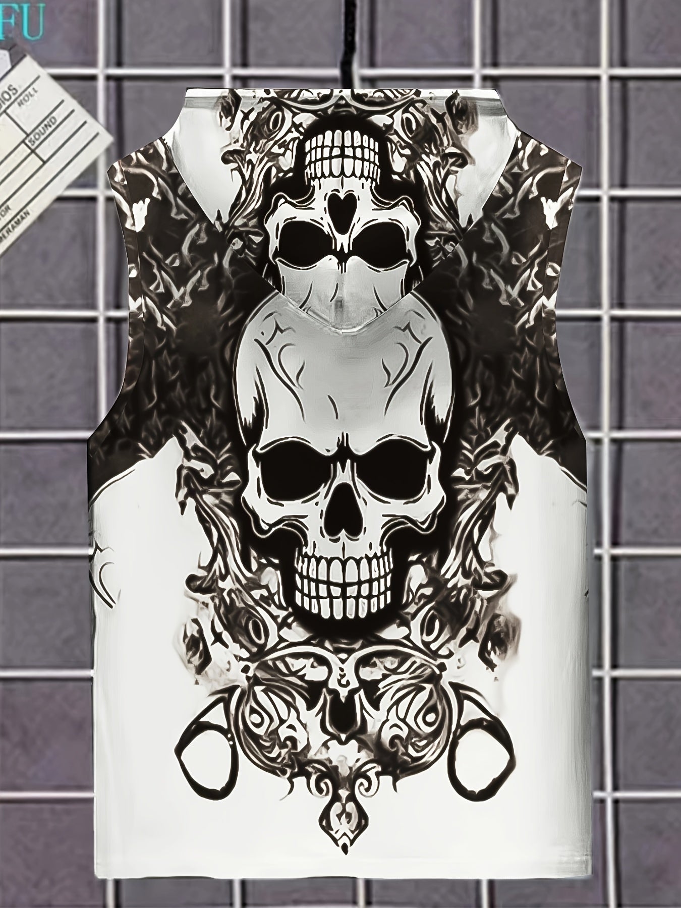 Summer Printed Sleeveless Sports Vest with Hood for Men and Women