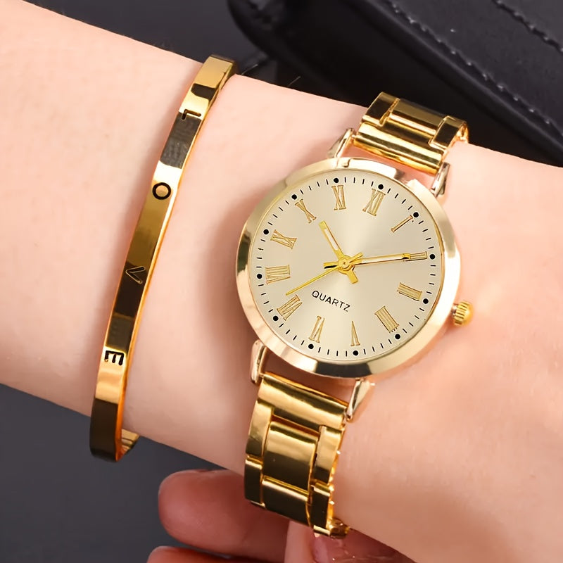 Women's Fashion Watch and Jewelry Set Alloy Round Analog Quartz Non-Waterproof