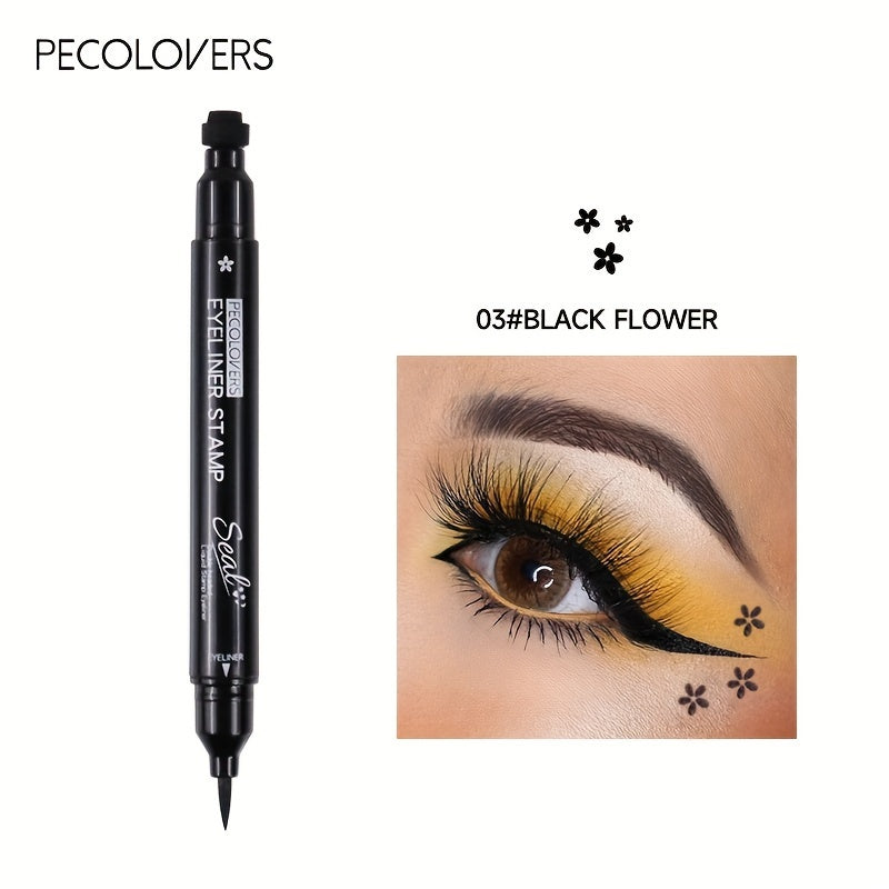 Women Black Liquid Eyeliner Pen Double-Ended Waterproof Long-Lasting
