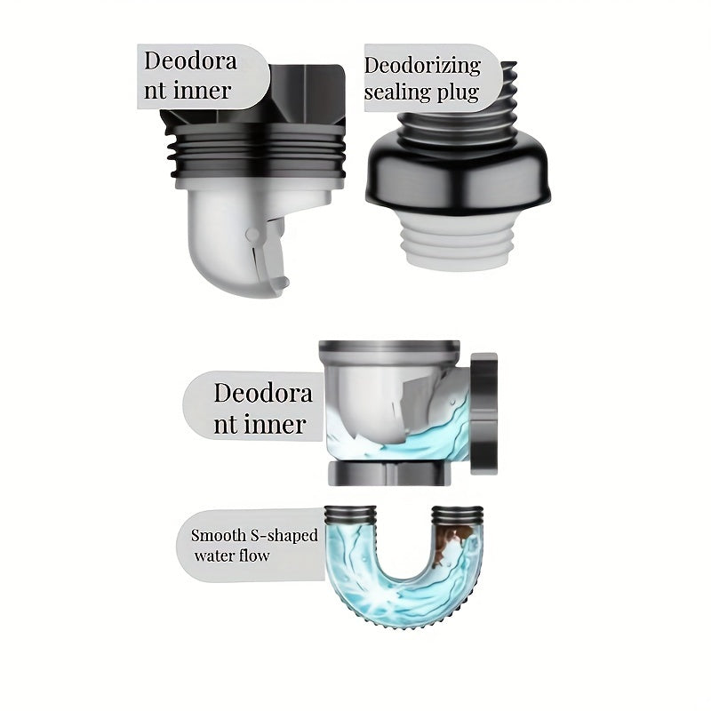 Sink Drain Kit with Leakproof Clog-Free Odor-Resistant Plastic Pipes and Overflow Prevention