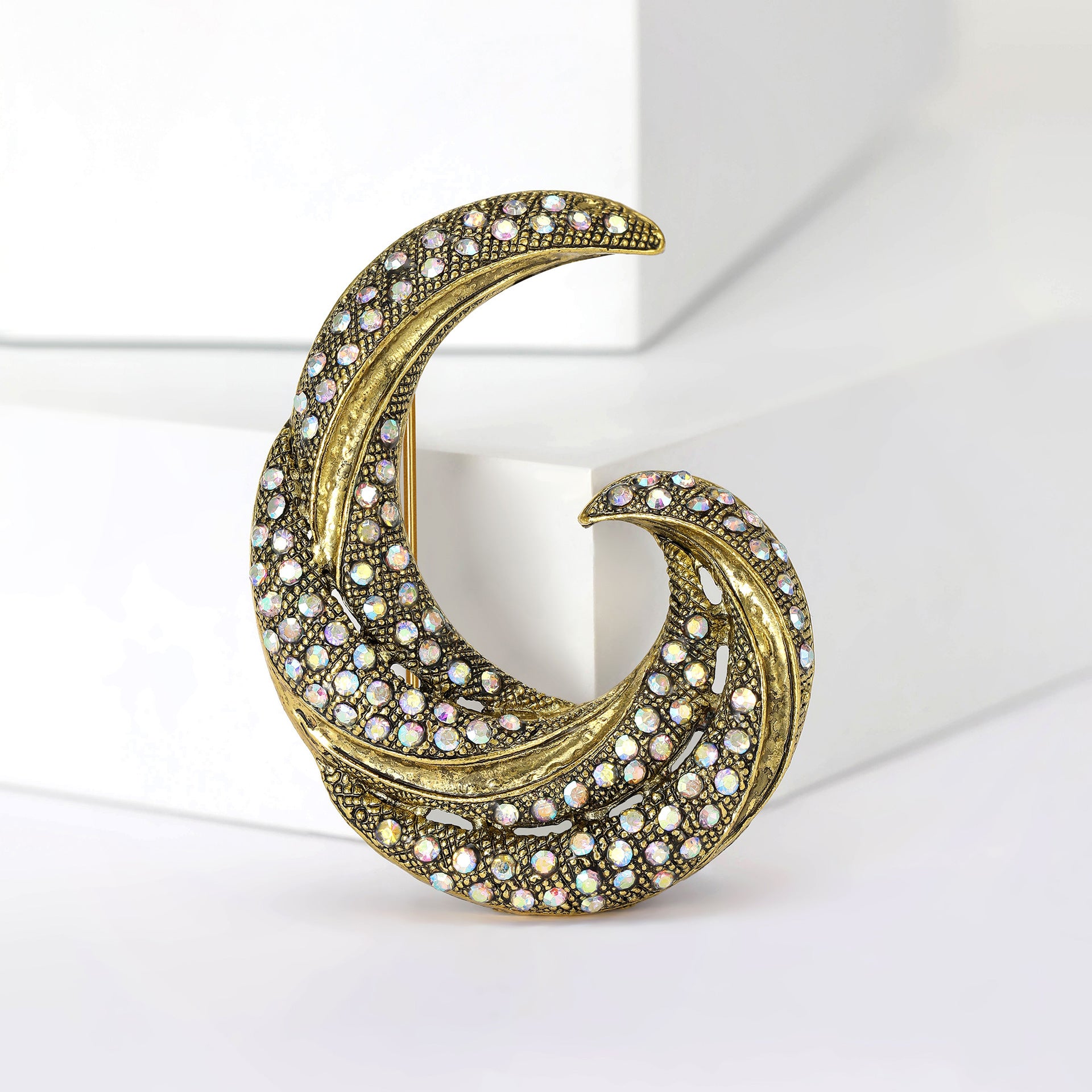 Irregular Shaped Rhinestone Brooch Crystal Badge Pin Luxury Jewelry for Women Men