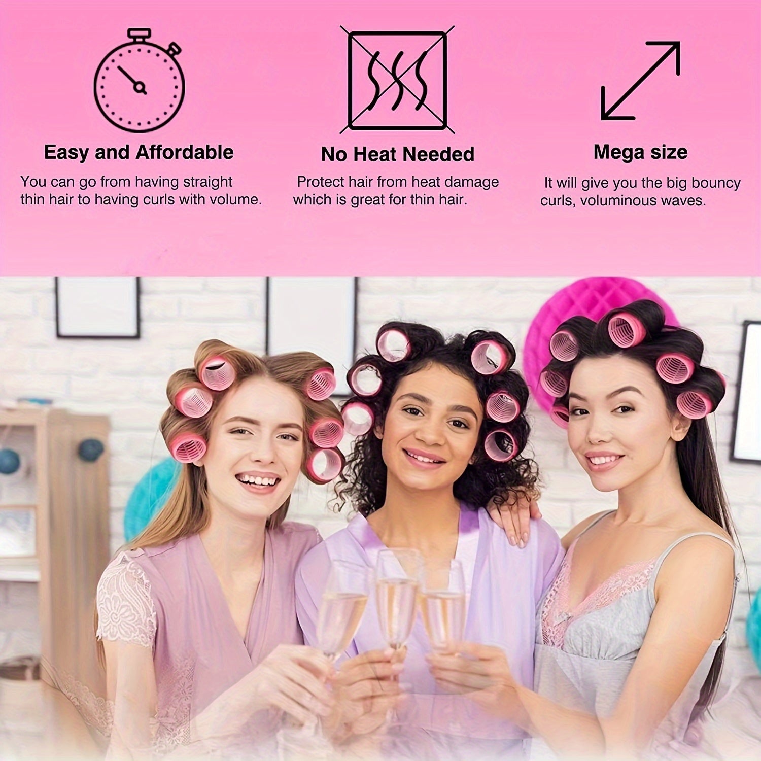 Hair Styling Accessories Kit with 49 Heatless Curlers and Hair Clips for Women Girls
