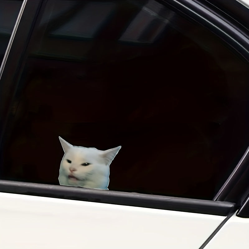 Kulgili Smudge The Cat Meme Vinil stikerlar, avtomobil oynalari, bumperlar uchun decal'lar
