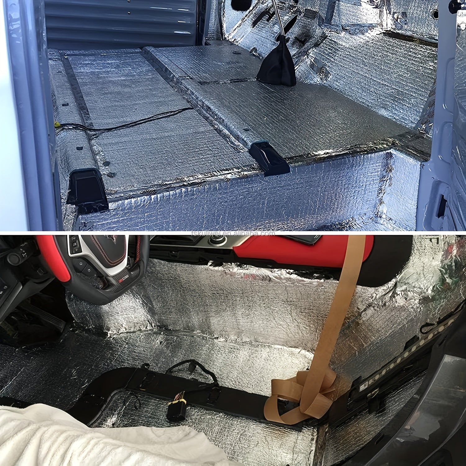 O'z-o'zidan yopishadigan alyuminiy folga aks ettiruvchi izolyatsiya ko'pik varaqasi avtomobillar uchun suv o'tkazmaydigan