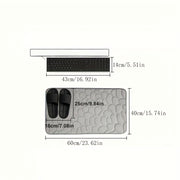 Unisex Memory Foam Cobblestone Bath Mat Non-Slip Absorbent Gray