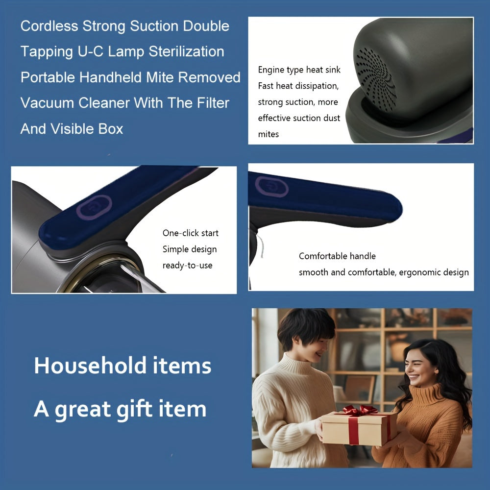 Portativ simsiz changyutgich UV-C nuri bilan, kuchli tortish va filtr bilan