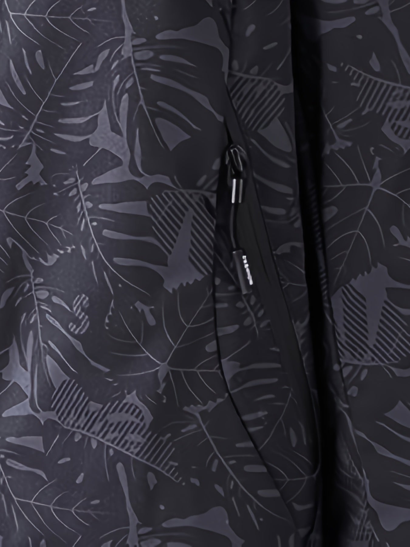 Women's Waterproof Windbreaker Jacket with Zipper Stand Collar and Random Print