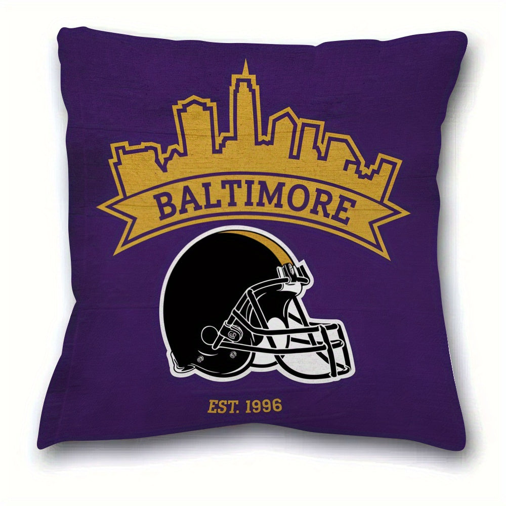 Football Themed Cushion Cover 45.72x45.72 cm Polyester Zipper Home Decor for Living Room