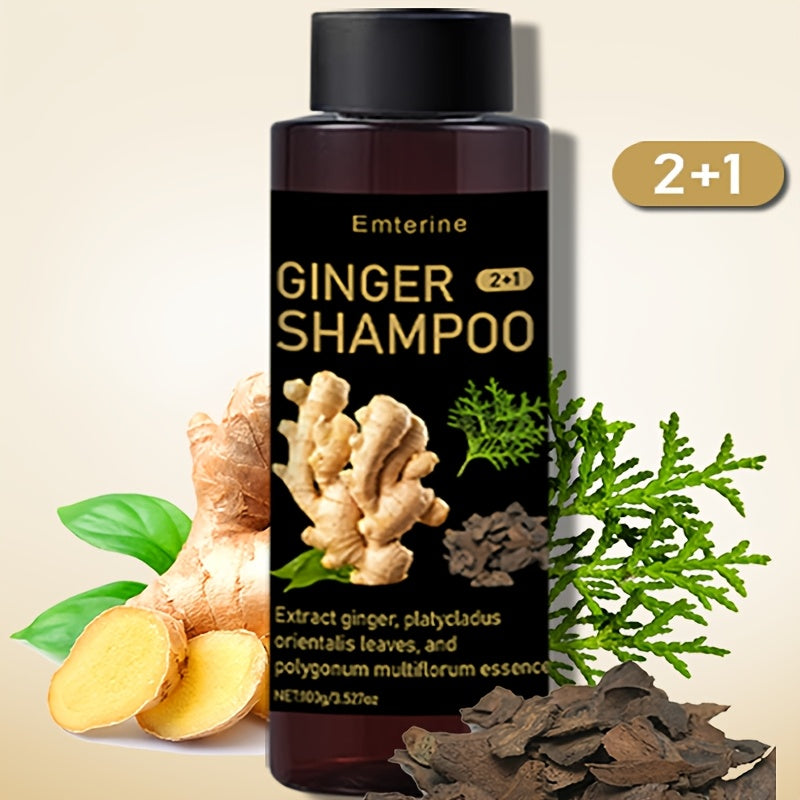 Champú herbal de jengibre para cabello normal, limpieza profunda, volumen, nutrición, 100g