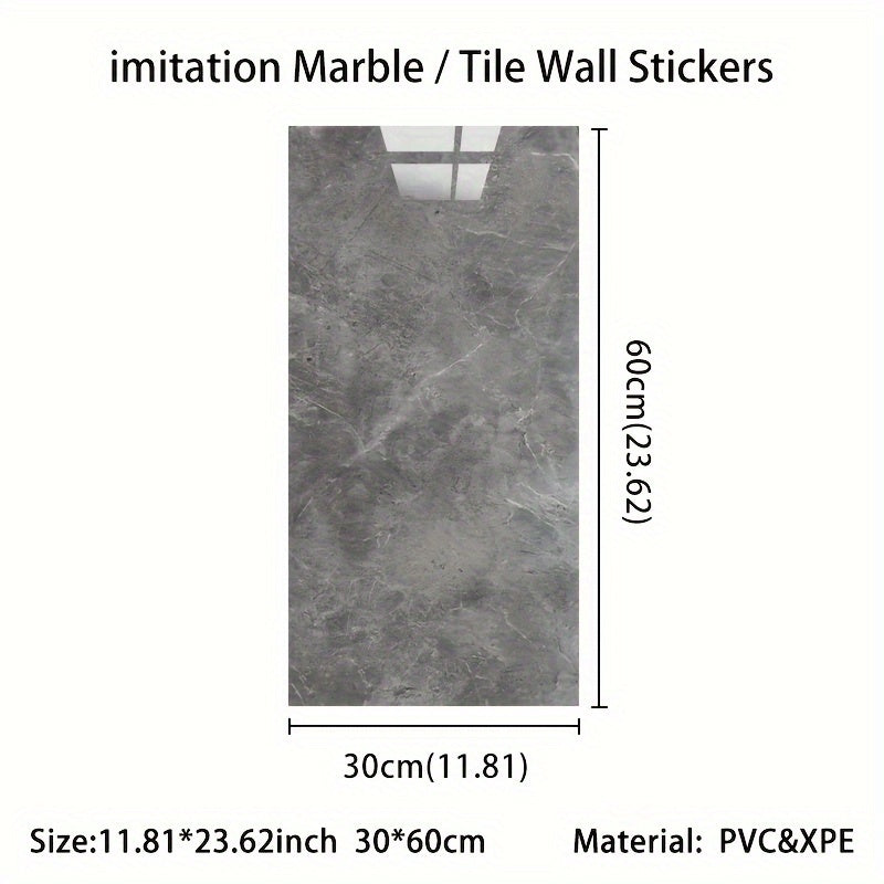 Имитированный мраморный плиточный пенопластовый настенный стикер водонепроницаемый самоклеящийся обои для ванной комнаты кухни гостиной спальни офиса