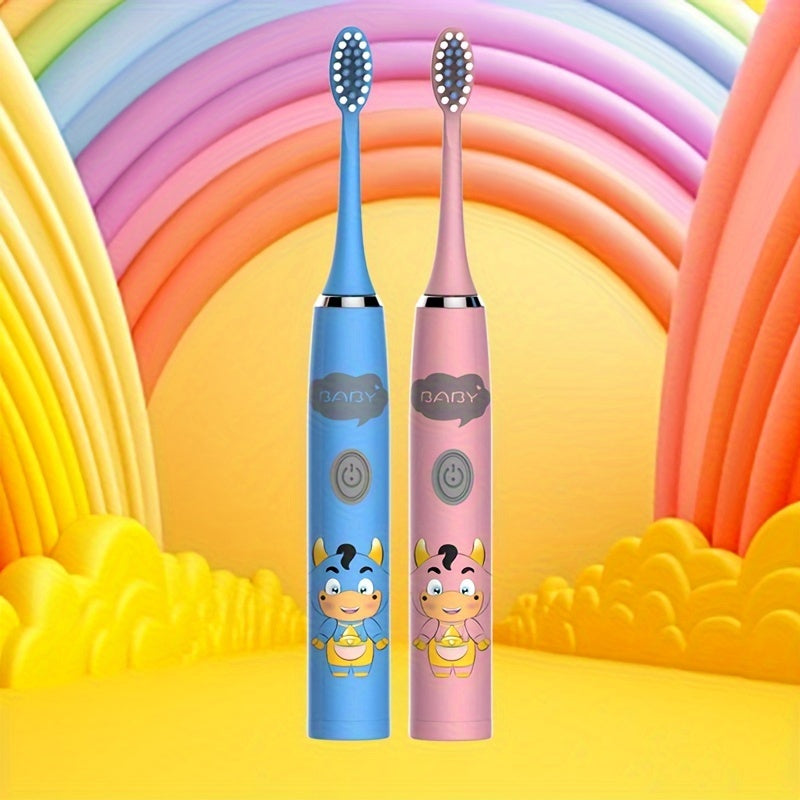 Electric Toothbrushes for Kids with Replaceable Ultra-Soft Bristles and Smart Timer (2 Pack)