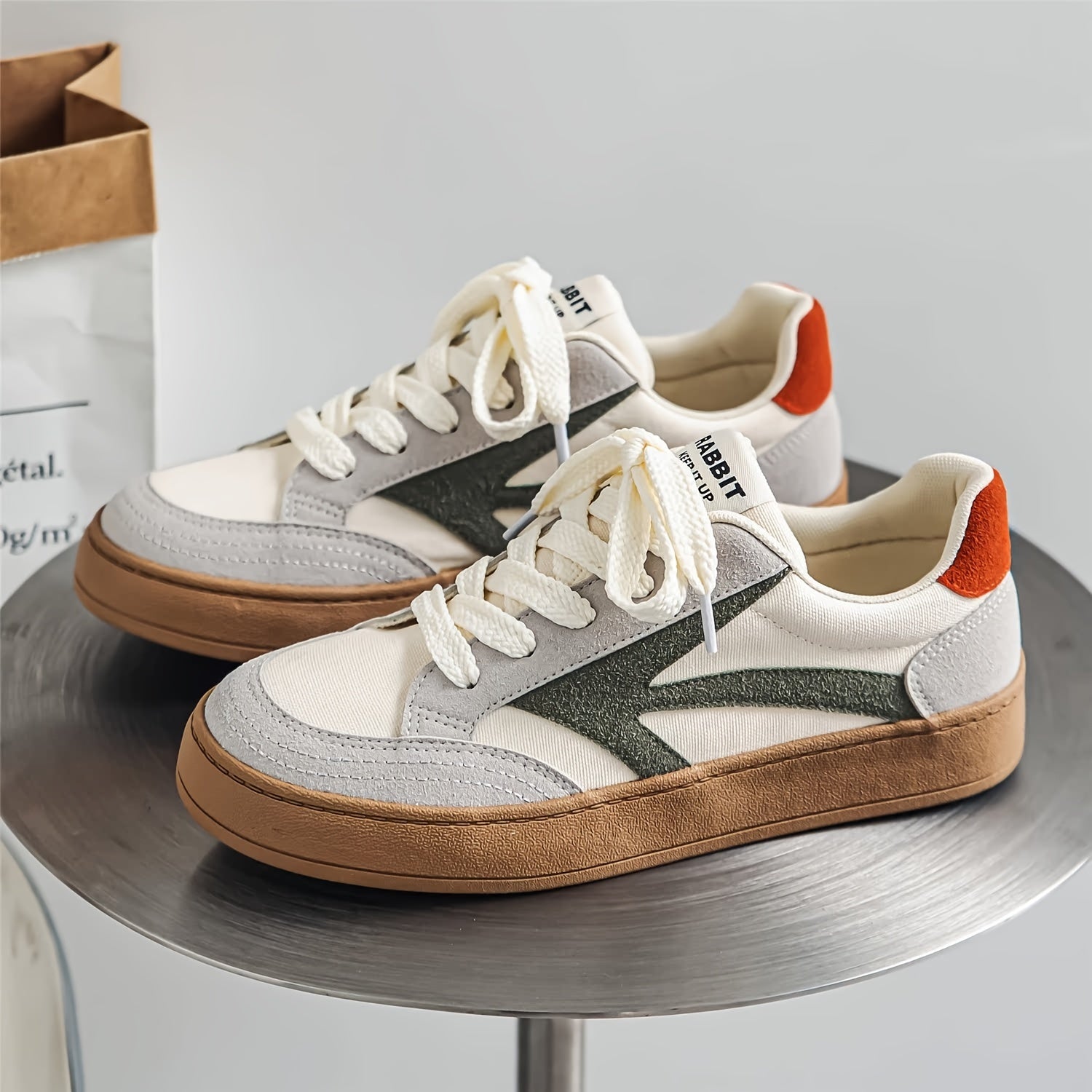 Zapatillas de skate de lona de estilo vintage para hombre, de caña baja con suela de goma, calzado casual