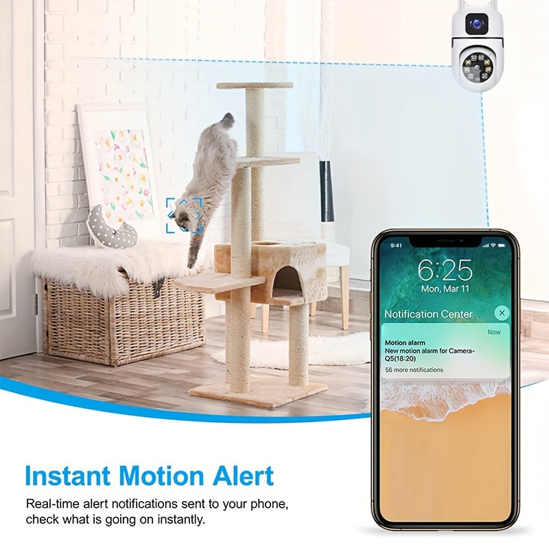 Wireless Security Camera with 360° Pan/Tilt, Night Vision, 2-Way Audio, Motion Detection