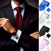 Men's Solid Color Ties Set Black Red Blue for Business Weddings Gifts