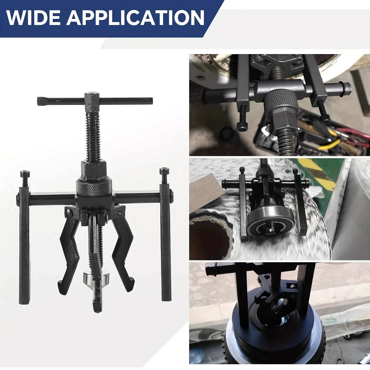 Set of 3 Adjustable Claw Pullers, Automotive Bearing and Pulley Tool