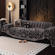 Boho Style Geometric Velveteen Sofa Throw with Machine Washable Cover for Armchair Loveseat and Sofa