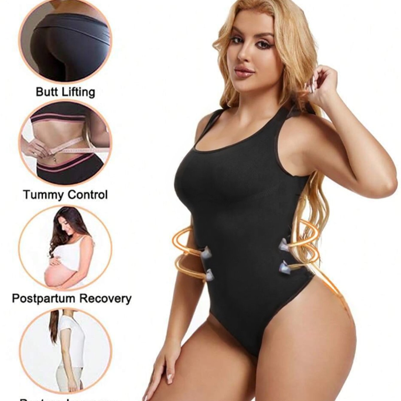Plus-Size Women's Seamless Breathable Shapewear Bodysuit for Sports and Leisure