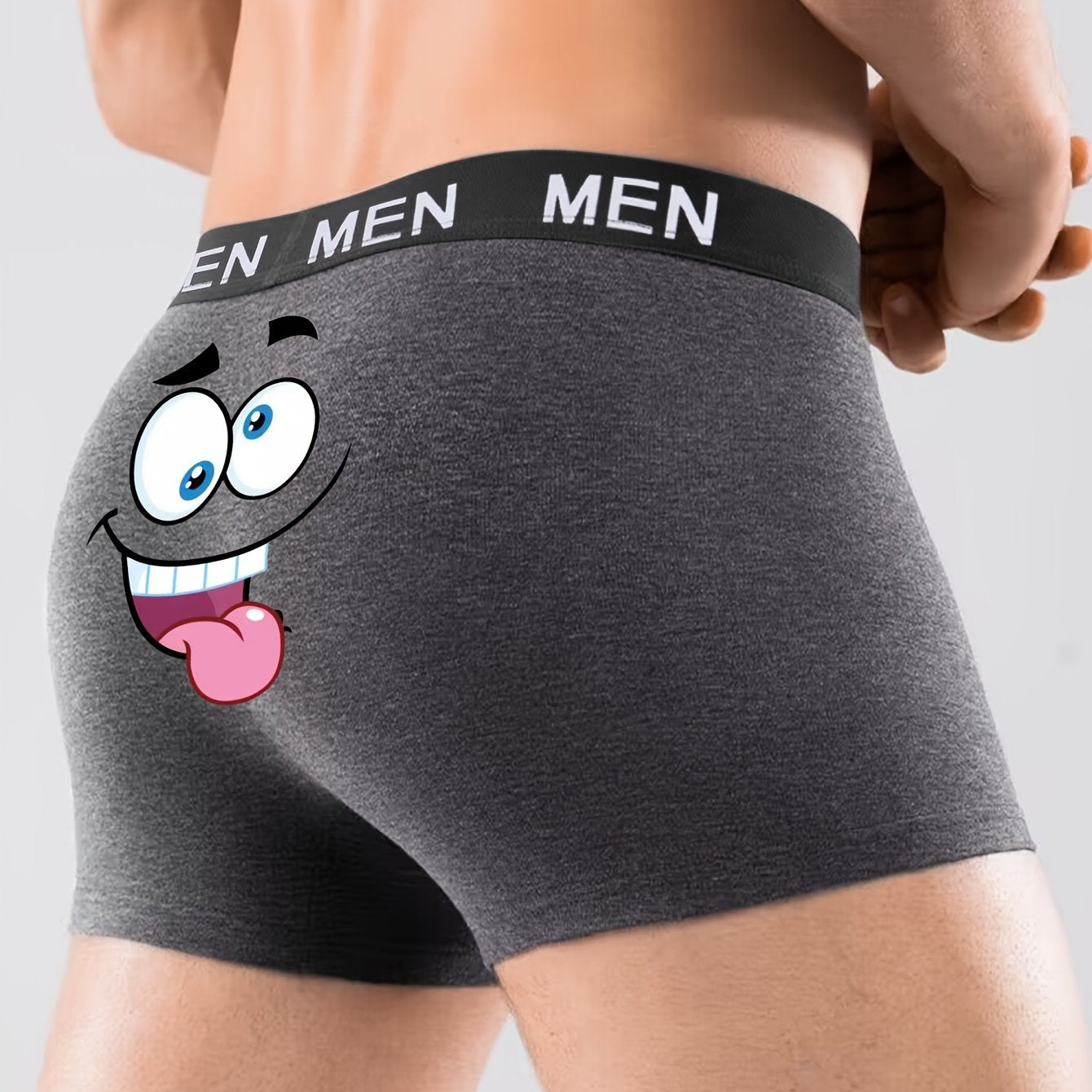 Men's Printed Boxer Briefs Breathable Polyester Blend Elastic Waistband