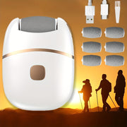Electric Foot Callus Remover Rechargeable Pedicure Kit with 6 Grinding Heads and Replaceable Rollers