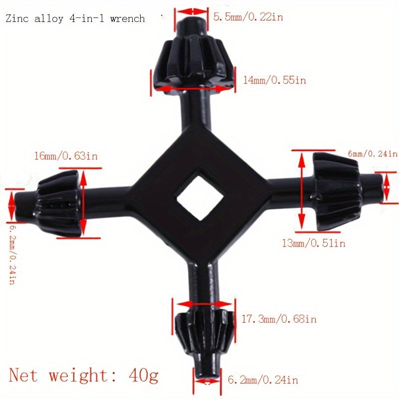 Multi-Function Zinc Alloy Hand Drill Chuck Wrench for Electric and Hand Drills