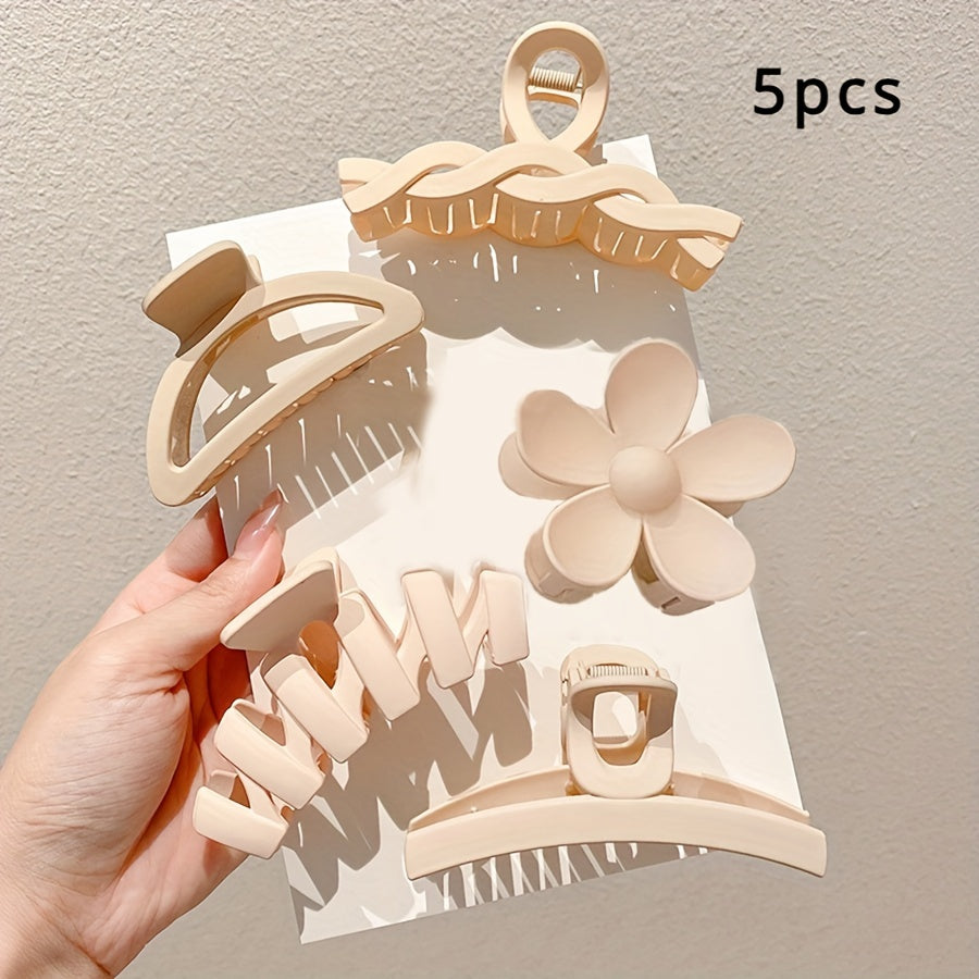 Large Women's Acrylic Claw Hair Clips Set for Thick Hair Spiral Design Stylish Hair Accessories