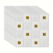 70x70cm 10-Piece 3D Foam Wall Stickers Self-Adhesive for Living Room Bedroom Decor