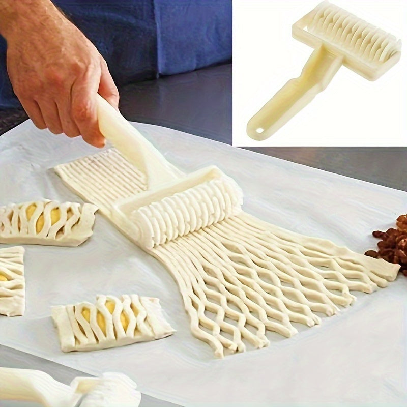 Plastic Food-Safe Grid Roller Cutter for Pastry Baking Pie Pizza Cookie Dough