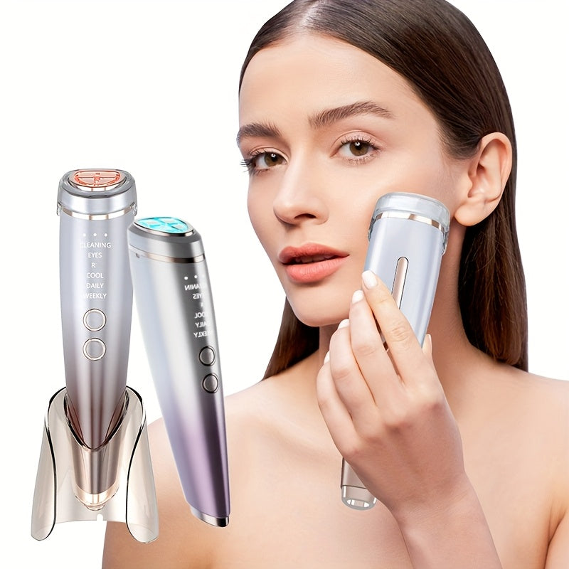 6-in-1 Hot Cold Facial Device and Massager Rechargeable Home Beauty Instrument